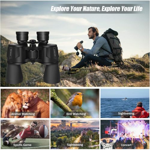  [아마존베스트]BRIGENIUS 10 x 50 Binoculars for Adults, Powerful Binoculars for Bird Watching, Multi-Coated Optics Durable Full-Size Clear Binocular for Travel Sightseeing Hunting Outdoor Sports