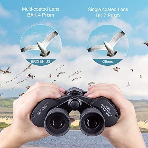  [아마존베스트]BRIGENIUS Binoculars, Magnification For Football, Safari, Bird Watching, Hunting, Climbing, Waterproof, Fully Coated Lens, With Carry Bag, Strap, Cleaning Cloth