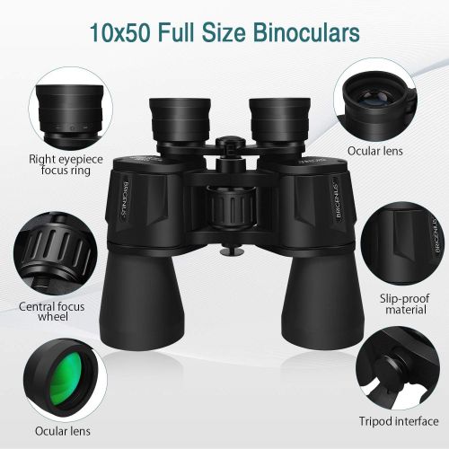  [아마존베스트]BRIGENIUS Binoculars, Magnification For Football, Safari, Bird Watching, Hunting, Climbing, Waterproof, Fully Coated Lens, With Carry Bag, Strap, Cleaning Cloth