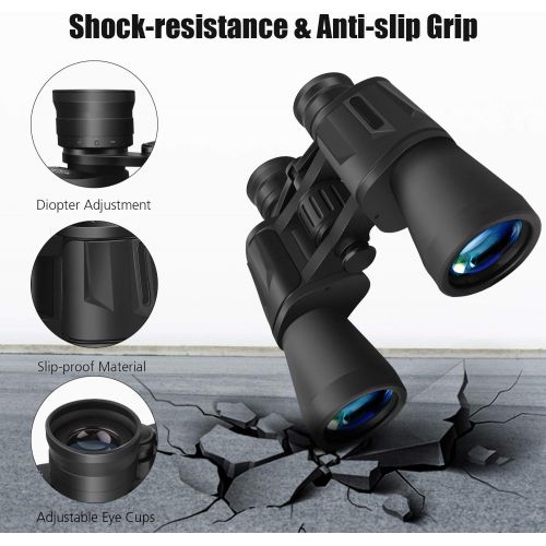  [아마존베스트]BRIGENIUS Binoculars, Magnification For Football, Safari, Bird Watching, Hunting, Climbing, Waterproof, Fully Coated Lens, With Carry Bag, Strap, Cleaning Cloth