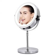 BRIGHTINWD Magnifying Mirror with Lights, Lighted Makeup Mirror 10X Magnification, Vanity Mirror with Lights, Double Sided 360 Rotation Polished Chrome Finish Shipped from USA