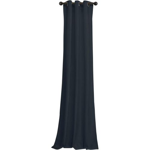  BRIGHTLINEN Vintage 100% Velvet 50 by 132 inches Thick Blackout Elegant Ring Top Eyelet Velvet Curtains Navy Blue