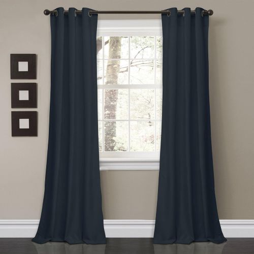  BRIGHTLINEN Vintage 100% Velvet 50 by 132 inches Thick Blackout Elegant Ring Top Eyelet Velvet Curtains Navy Blue