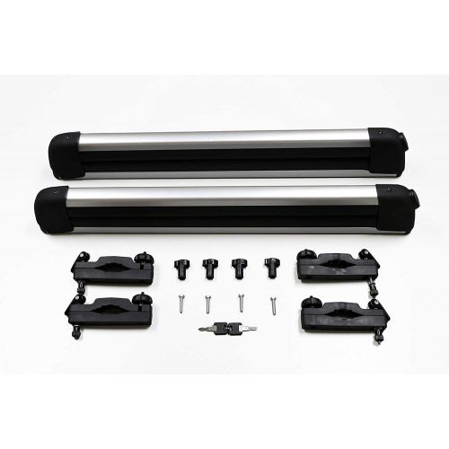  [아마존베스트]BRIGHTLINES Universal Ski Snowboard Racks Carriers 2pcs Mount on Vehicle top Cross Bars (Up to 4 Skis or 2 Snowboards)