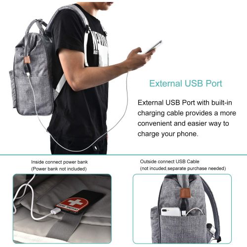  [아마존베스트]BRINCH Laptop Backpack 15.6 Inch Wide Open Computer Backpack Laptop Bag College Rucksack Water Resistant Business Travel Backpack Multipurpose Casual Daypack with USB Charging Port