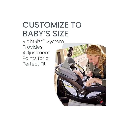  Britax Willow S Infant Car Seat with Alpine Base, ClickTight Technology, Rear Facing Car Seat with RightSize System, Graphite Onyx