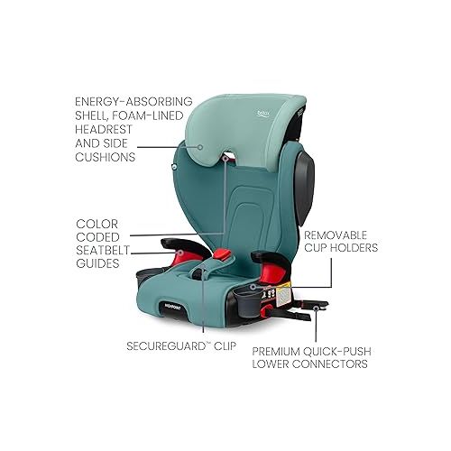  Britax Highpoint Backless Belt-Positioning Booster Seat, SafeWash Green Ombre