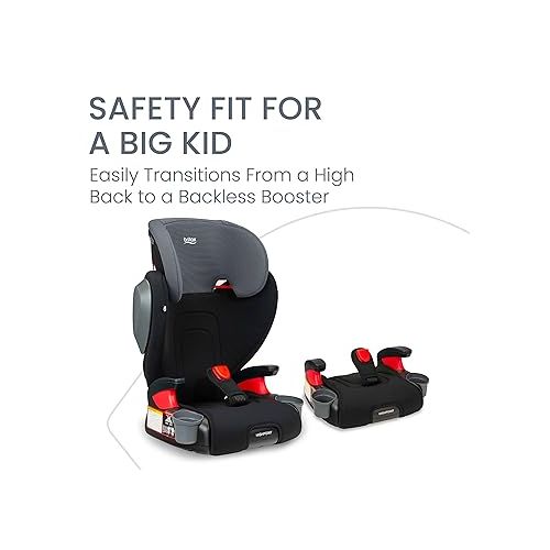  Britax Highpoint Backless Belt-Positioning Booster Seat, SafeWash Black Ombre