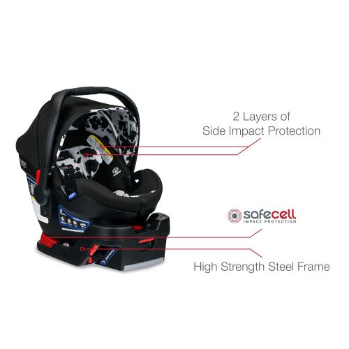  BRITAX B-Lively Travel System with B-Safe Ultra Infant Car Seat| 2 Layer Impact Protection, Birth to 55 Pounds, One Hand Fold, XL Storage, Ventilated Canopy, Easy to Maneuver, Cowm