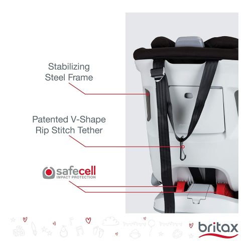  BRITAX Britax Marathon ClickTight Convertible Car Seat - 1 Layer Impact Protection - Rear & Forward Facing - 5 to 65 pounds, Ashton