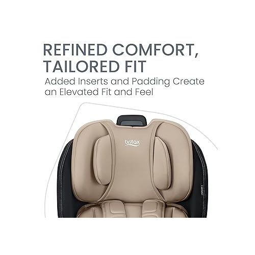  Britax Poplar S Convertible Car Seat, 2-in-1 Car Seat with Slim 17-Inch Design, ClickTight Technology, Sand Onyx