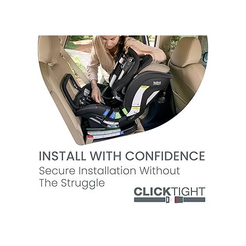  Britax Poplar S Convertible Car Seat, 2-in-1 Car Seat with Slim 17-Inch Design, ClickTight Technology, Sand Onyx