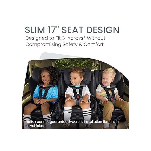  Britax Poplar S Convertible Car Seat, 2-in-1 Car Seat with Slim 17-Inch Design, ClickTight Technology, Stone Onyx