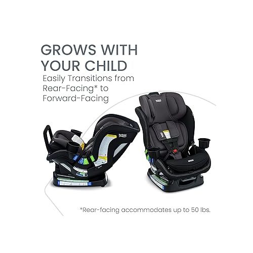  Britax Poplar S Convertible Car Seat, 2-in-1 Car Seat with Slim 17-Inch Design, ClickTight Technology, Stone Onyx