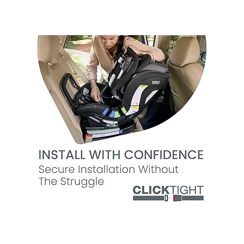  Britax Poplar S Convertible Car Seat, 2-in-1 Car Seat with Slim 17-Inch Design, ClickTight Technology, Stone Onyx