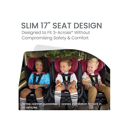  Britax Poplar S Convertible Car Seat, 2-in-1 Car Seat with Slim 17-Inch Design, ClickTight Technology, Ruby Onyx