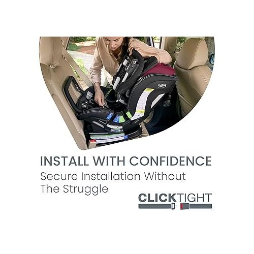  Britax Poplar S Convertible Car Seat, 2-in-1 Car Seat with Slim 17-Inch Design, ClickTight Technology, Ruby Onyx
