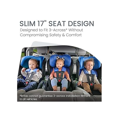  Britax Poplar Convertible Car Seat, 2-in-1 Car Seat with Slim 17-Inch Design, ClickTight Technology, Cobalt Onyx