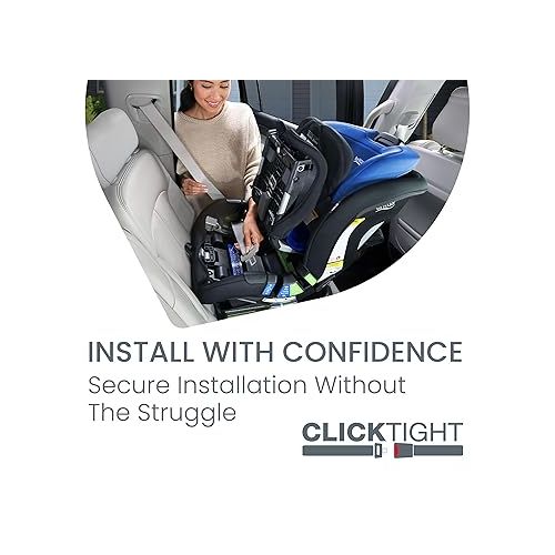  Britax Poplar Convertible Car Seat, 2-in-1 Car Seat with Slim 17-Inch Design, ClickTight Technology, Cobalt Onyx