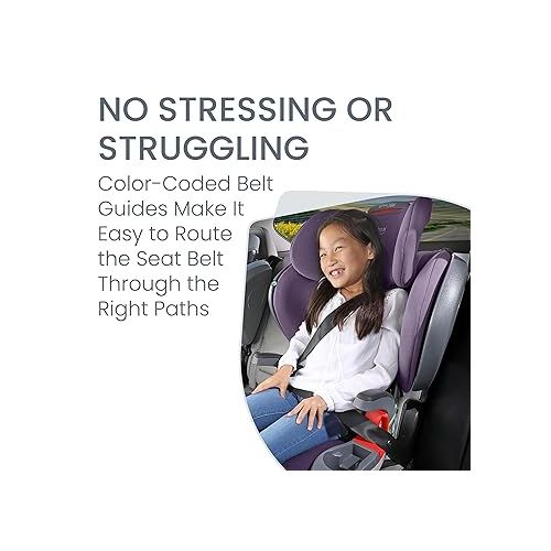  Britax Grow with You ClickTight Plus Harness-2-Booster Car Seat, 2-in-1 High Back Booster, SafeWash Cover, Purple Ombre
