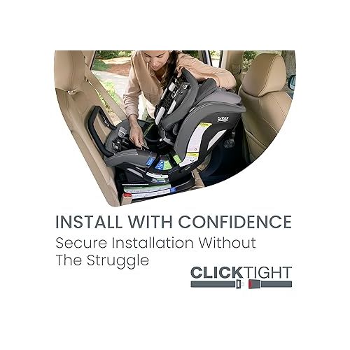  Britax Poplar S Convertible Car Seat, 2-in-1 Car Seat with Slim 17-Inch Design, ClickTight Technology, Glacier Graphite