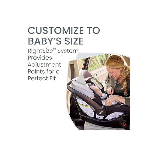  Britax Willow Brook S+ Baby Travel System, Infant Car Seat and Stroller Combo with Alpine Base, ClickTight Technology, SafeWash Insert and Cover, Glacier Onyx