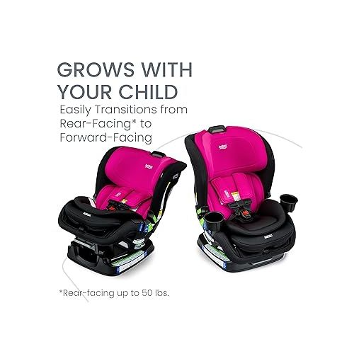  Britax Poplar Convertible Car Seat, 2-in-1 Car Seat with Slim 17-Inch Design, ClickTight Technology, Magenta Onyx