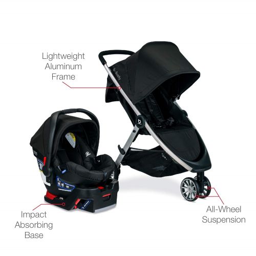  [아마존베스트]BRITAX Britax Travel System - B-Lively Stroller & B-Safe 35 Infant Car Seat - 4 to 55 Pounds, Raven