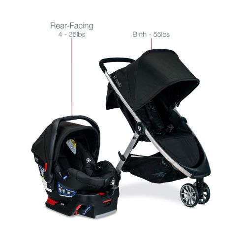  [아마존베스트]BRITAX Britax Travel System - B-Lively Stroller & B-Safe 35 Infant Car Seat - 4 to 55 Pounds, Raven