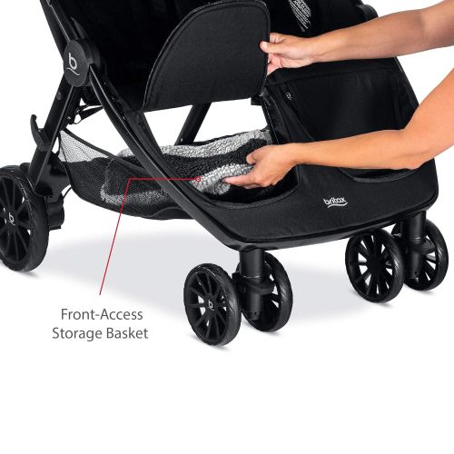  [아마존베스트]BRITAX Britax B-Lively Double Stroller - Up to 100 pounds - Car Seat Compatible - UV 50+ Canopy - Adjustable Handlebar - Easy Fold, Raven