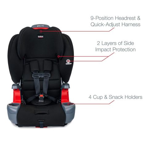  Britax Grow with You Harness-2-Booster Car Seat - 2 Layer Impact Protection - 25 to 120 Pounds, Dusk [Newer Version of Pioneer]