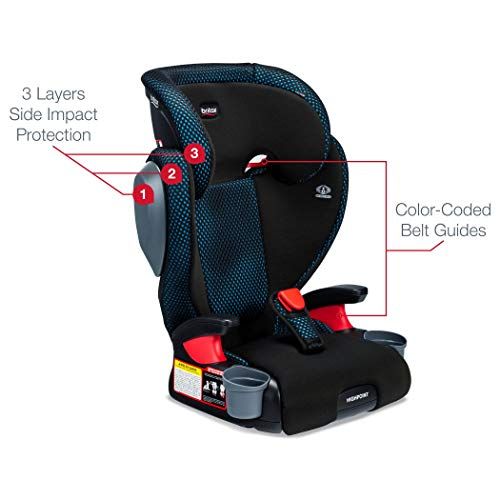  Britax USA Highpoint 2-Stage Belt-Positioning Booster Cool Flow Ventilating Fabric Car Seat - Highback and Backless - 3 Layer Impact Protection - 40 to 120 Pounds, Teal