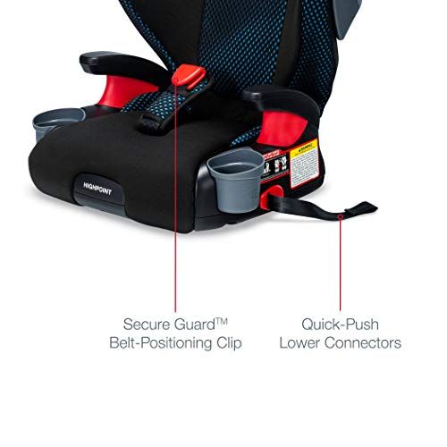  Britax USA Highpoint 2-Stage Belt-Positioning Booster Cool Flow Ventilating Fabric Car Seat - Highback and Backless - 3 Layer Impact Protection - 40 to 120 Pounds, Teal