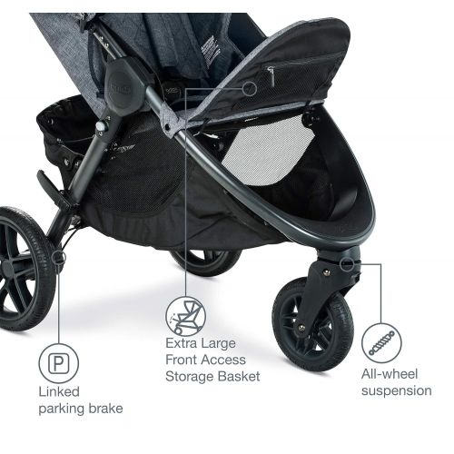  Britax B-Free Stroller, Vibe | All Terrain Tires + Adjustable Handlebar + Extra Storage with Front Access + One Hand, Easy Fold