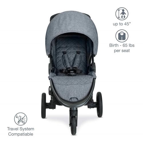  Britax B-Free Stroller, Vibe | All Terrain Tires + Adjustable Handlebar + Extra Storage with Front Access + One Hand, Easy Fold