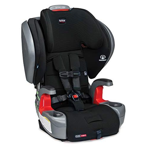  Britax Grow with You ClickTight Plus Harness-2-Booster Car Seat - 3 Layer Impact Protection - 25 to 120 Pounds, Jet Safewash Fabric [Newer Version of Pinnacle]