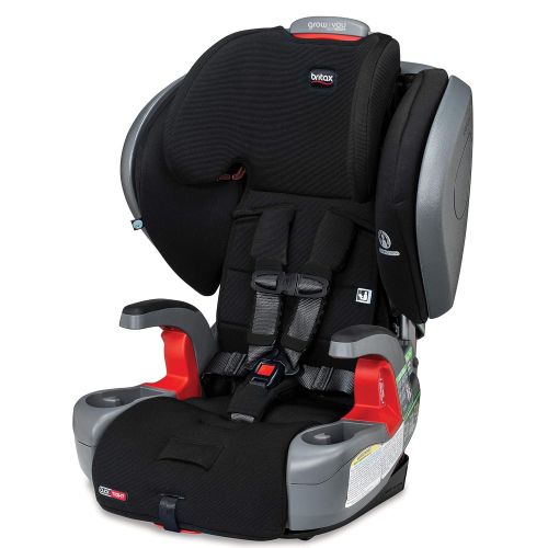  Britax Grow with You ClickTight Plus Harness-2-Booster Car Seat - 3 Layer Impact Protection - 25 to 120 Pounds, Jet Safewash Fabric [Newer Version of Pinnacle]