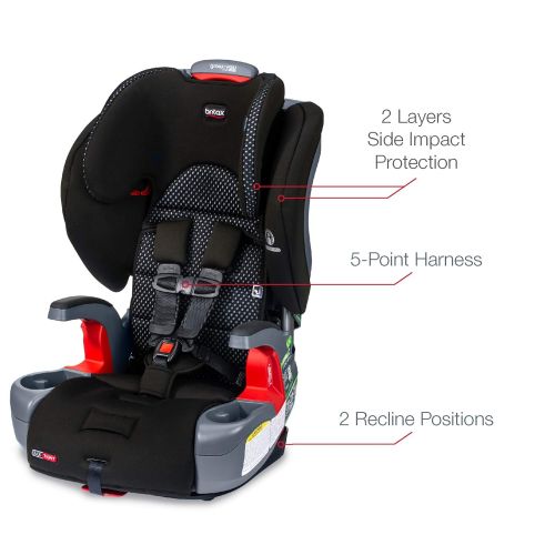  Britax Grow with You ClickTight Harness-2-Booster Car Seat - 2 Layer Impact Protection - 25 to 120 Pounds, Cool Flow Gray [Newer Version of Frontier]