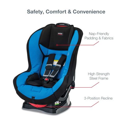  Britax Allegiance 3 Stage Convertible Car Seat - 5 to 65 Pounds - Rear & Forward Facing - 1 Layer Impact Protection, Azul