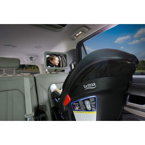  Britax Baby Car Mirror for Back Seat XL Clear View + Easily Adjusts + Crash Tested + Shatterproof