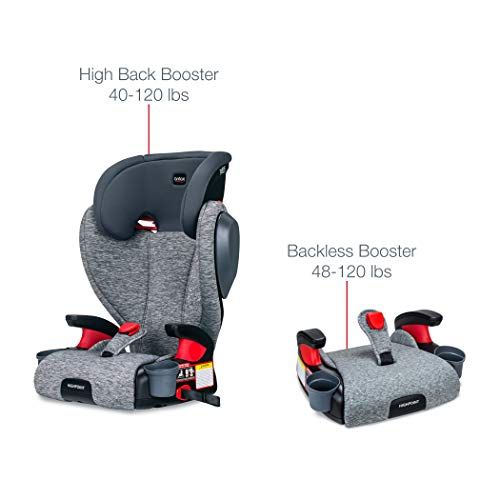  Britax Highpoint 2-Stage Belt-Positioning Booster Car Seat - Highback and Backless - 3 Layer Impact Protection - 40 to 120 Pounds, Asher