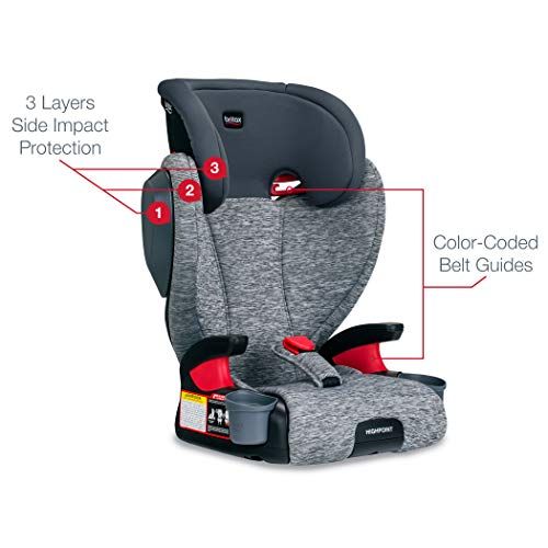  Britax Highpoint 2-Stage Belt-Positioning Booster Car Seat - Highback and Backless - 3 Layer Impact Protection - 40 to 120 Pounds, Asher