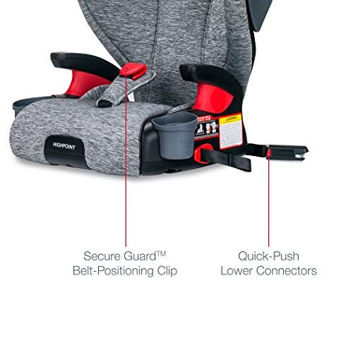  Britax Highpoint 2-Stage Belt-Positioning Booster Car Seat - Highback and Backless - 3 Layer Impact Protection - 40 to 120 Pounds, Asher