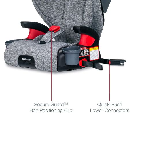  Britax Highpoint 2-Stage Belt-Positioning Booster Car Seat - Highback and Backless - 3 Layer Impact Protection - 40 to 120 Pounds, Asher