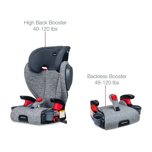  Britax Highpoint 2-Stage Belt-Positioning Booster Car Seat - Highback and Backless - 3 Layer Impact Protection - 40 to 120 Pounds, Asher