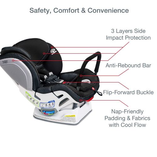  Britax Advocate ClickTight Convertible Car Seat - 3 Layer Impact Protection - Rear & Forward Facing - 5 to 65 Pounds, Cool Flow Ventilating Fabric, Teal