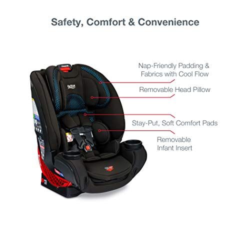  Britax One4Life ClickTight All-In-One Car Seat ? 10 Years of Use ? Infant, Convertible, Booster ? 5 to 120 Pounds + Cool Flow Ventilating Fabric, Cool Flow Teal [Amazon Exclusive]