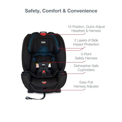  Britax One4Life ClickTight All-In-One Car Seat ? 10 Years of Use ? Infant, Convertible, Booster ? 5 to 120 Pounds + Cool Flow Ventilating Fabric, Cool Flow Teal [Amazon Exclusive]