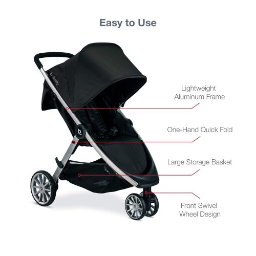  Britax B-Lively and B-Safe Gen2 Travel System, Eclipse Black SafeWash