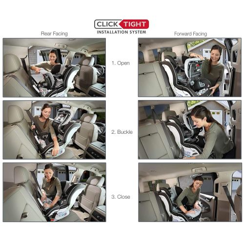  Britax Advocate ClickTight Anti-Rebound Bar Convertible Car Seat - 3 Layer Impact Protection - Rear & Forward Facing - 5 to 65 Pounds, Venti
